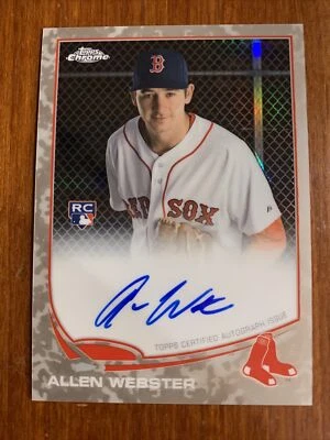 Allen WEBSTER🔥2013 Topps Chrome Camo Refractor RC AUTO #112 15/15 Red Sox - Image 1 of 2