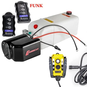 HydraulikPumpe,Hydraulikaggregat mit 2x FUNK 12V 180bar Kipper Anhänger Stapler  - Bild 1 von 3