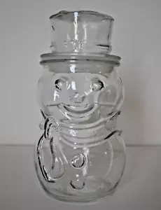 Vintage Schneemann Glas klar altmodisch Bonbonglas mit Deckel Libbey Canada #5 - Bild 1 von 5