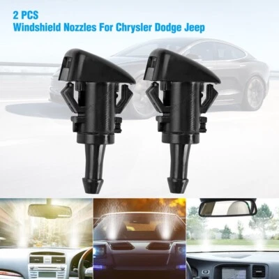 Repuesto de chorro de pulverización de boquillas de lavado de parabrisas para Chrysler Dodge Jeep Ram 2 piezas Foto 1 de 4