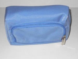 Vintage Allegro Pacific Blue Silver Makeup Cosmetic Toiletries Sz S/M - Picture 1 of 5