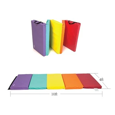 2" Thick Folding Aerobic Gymnastics Yoga Mat with Carrying Strap Five Panel 10ft - Image 1 of 4