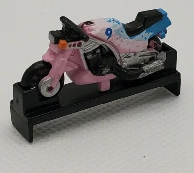 Micro Machines Honda CBR 400 Motorcycle in Pink & Blue No. 9 Vintage Super Bikes - Image 1 of 4