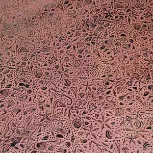 Sea Life Embossed Leather Tan Brown: 3- 3.5 oz. | 1.4- 1.6 mm Seahorses, star - Picture 1 of 9