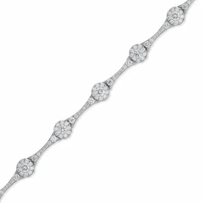 Pulseira feminina deslumbrante design exclusivo 4,11 CT armação de zircônia cúbica branca vívida - Imagem 1 de 4
