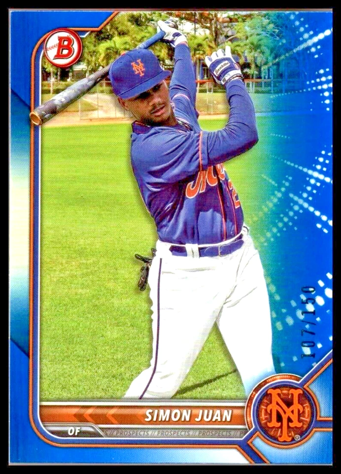 2022 Bowman Draft Blue #BD52 Simon Juan New York Mets /150 - Image 1 of 2
