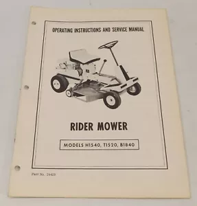 Tosaerba Rider modello H1540, T1520, B1840 istruzioni per l'uso e manuale di servizio - Foto 1 di 1