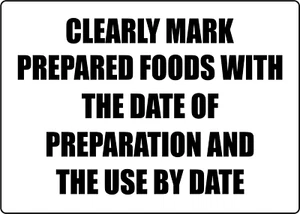 MARK FOODS WITH DATE OF PREP/USE BY DATE - RESTAURANT | Adhesive Vinyl Sign Deca - Imagen 1 de 3
