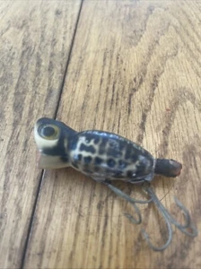 Vtg. Fishing Lure Hula Popper Arbogast Yellow & Black Top water Plug Bass 2.5" - Picture 1 of 15
