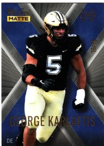 2022 Wild Card Matte GEORGE KARLAFTIS - X-PLODE CHASE  #MXP-17 SSP #/25  CHIEFS - Picture 1 of 2