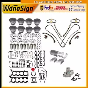 Head Gasket Set Timing Chain Piston Bearings For Land Rover 448PN 4.4L 2005-2009 - Picture 1 of 14