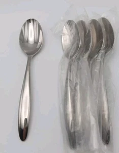 Lenox Curve 5 Piece Dinner Place Spoon Set 18/10 Stainless Glossy Flatware - Picture 1 of 2