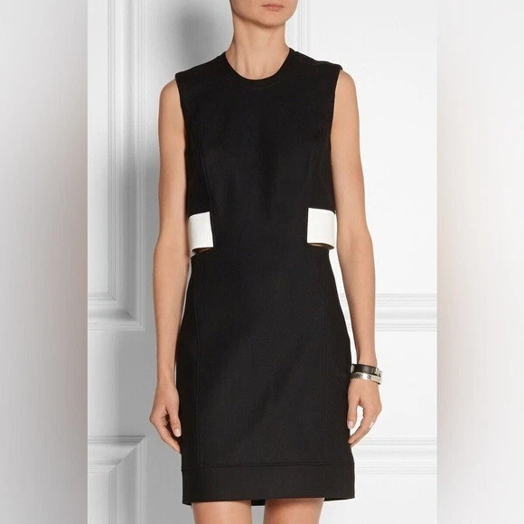 Vestido HELMUT LANG con ribete de cuero recortado en negro talla 4 Foto 1 de 4