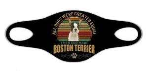 Boston Terrier Dog Face Mask Protective Washable Reusable Unisex Breathable - Foto 1 di 1