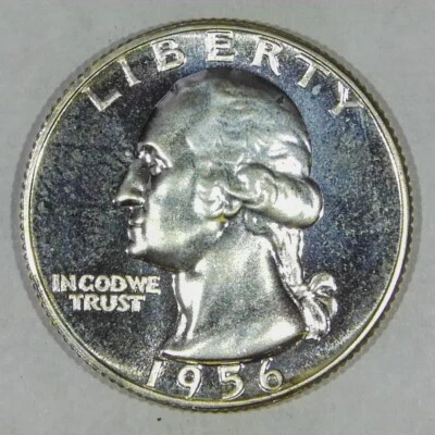 ***VINTAGE AMERICAN SILVER COIN***1956 PROOF Washington Quarter Y732 - Image 1 of 2