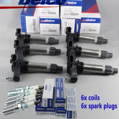 HIGH PERFORMANCE SPARK PLUG AND IGNITION COIL PACK FOR CADILLAC CHEVY BUICK 3.6L - Image 1 of 4