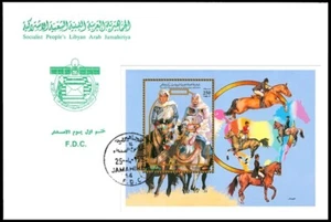 LIBYA 1992 Horses Equestrians Riding (s/s FDC) - Picture 1 of 1