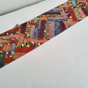Gala Party #D 6.5x77-2.13yd LONG Vintage Jacquard Kimono Silk Fabric RS41 - Picture 1 of 7