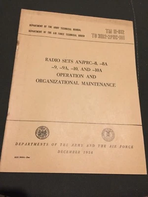 TM 11-612 AN/PRC-8 PRC-9 PRC-10 Manpack Radio Operators Technical Manual  - Image 1 of 3