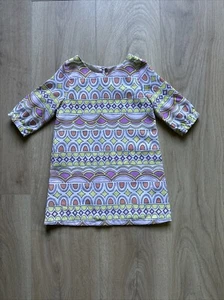 Genuine Kids by OshKosh Girls Coral Yellow Graphic Print Dress Size 2T - Picture 1 of 5