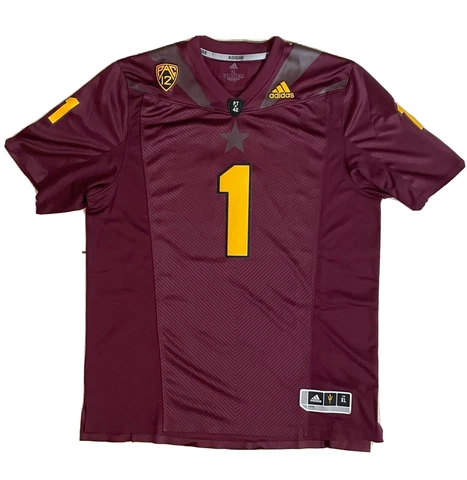Adidas Arizona State ASU Sun Devils #1 Maroon Home Football Jersey Sz XL GV5490 Cover