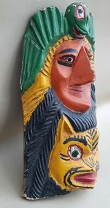 Vecchia maschera tradizionale messicana in legno. Old Mexican mask wood. Arte - Imagen 1 de 6