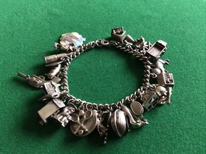 Pulsera de plata maciza 27 dijes ~ 65,14 g ~ 17 cm - Imagen 1 de 20