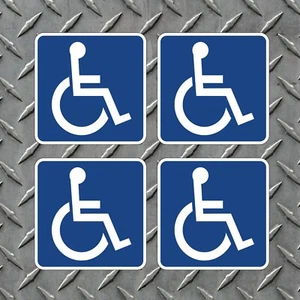 4 - 4" x 4" Handicap Disabled Wheelchair Symbol Window Door Vehicle Vinyl Decals - Picture 1 of 1
