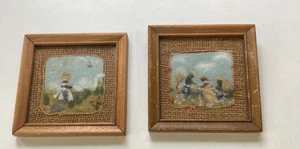2 pinturas afroamericanas de arte popular de colección Marguerite Cease Greenville SC 1940s - Imagen 1 de 8