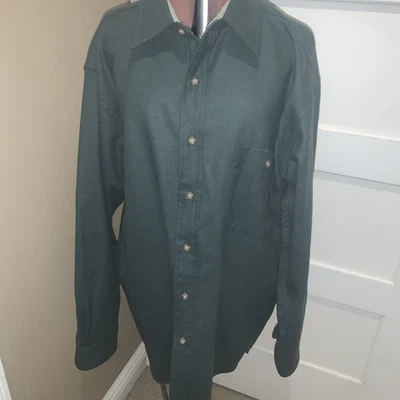 Vtg 70s Pendleton Shirt L Green Collar Rockabilly - Image 1 of 4