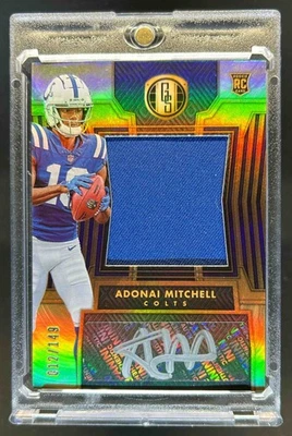 2024 Panini Gold Standard Adonai Mitchell RC Jersey Rookie Auto #12/149 Colts - Image 1 of 2