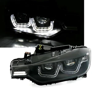 LED Angel Eyes Scheinwerfer für BMW F30 Limousine F31 Touring schwarz - Bild 1 von 5