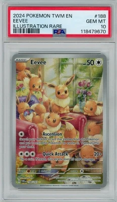 2024 Pokemon Twilight Masquerade Eevee 188/167 Illustration Rare PSA 10 - Image 1 of 2
