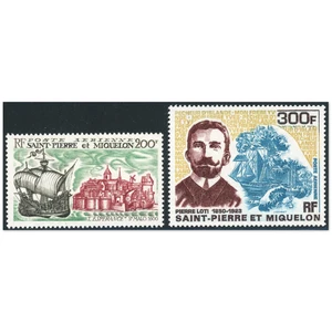SAINT-PIERRE ET MIQUELON TIMBRES POSTE AÉRIENNE N° 46 ET N° 47 NEUFS** "BATEAUX" - Imagen 1 de 3