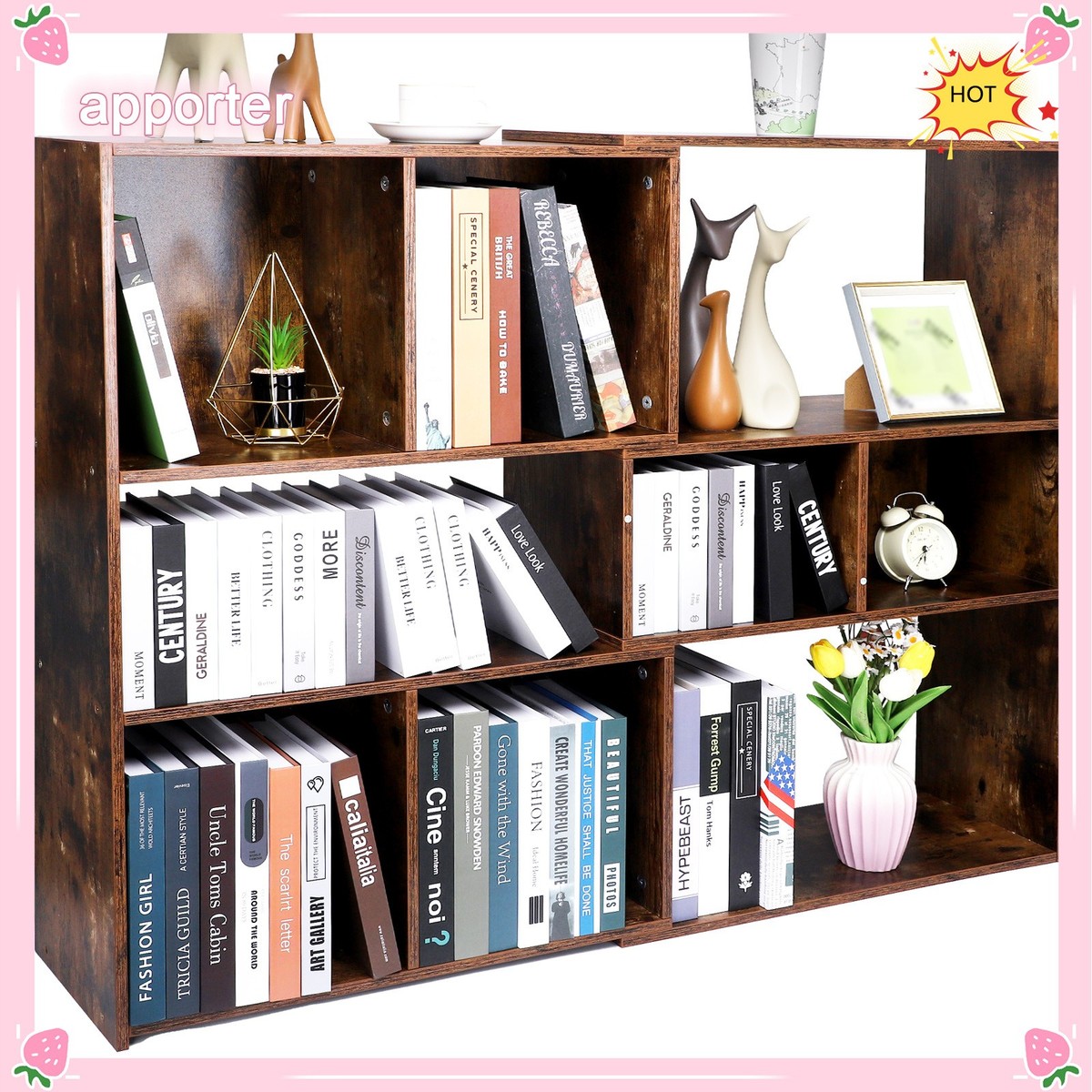 チェスト・キャビネット Antique Book open Shelf Caster Nolan 74