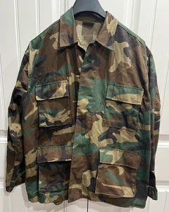 Men Sz XL REGULAR Camo Heavy Duty Field Shirt SKATER OUTDOOR GRUNGE STREETWEAR - Picture 1 of 6