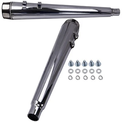 Silenciadores de escape megafone 4" slip-on para Harley Touring 1995-2016 cromado - Imagem 1 de 4