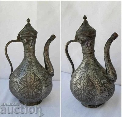 Antigua olla de cobre árabe persa otomana otomana RARA con adornos del siglo XVII Foto 1 de 4