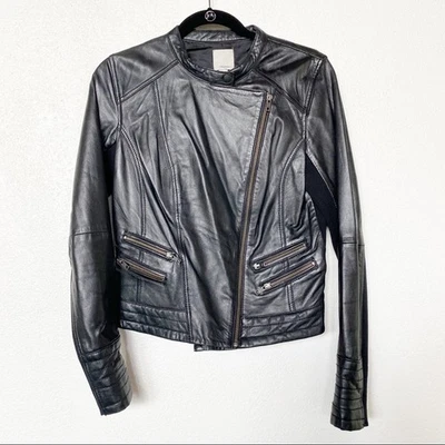 Halogen Black Leather Moto Jacket Size Small - Image 1 of 4
