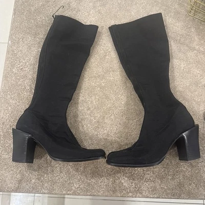 Botas hasta la rodilla Donald Pliner Cayden gamuza elástica talla 6 vintage Y2K Foto 1 de 4