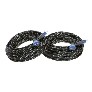 2-Pack - 25FT HDMI 4K Premium Braided Cable 60Hz 1080P HDTV 3D Xbox PS5 Cord - Picture 1 of 6