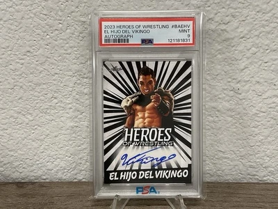 Heroes of Wrestling 2023 El Hijo del Vikingo #BAEHV como nuevo 9 autógrafo Foto 1 de 2