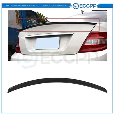 Rear Spoiler For 2008-2014 Mercedes Benz W204 C-Class Sedan -Gloss Carbon Look - Image 1 of 4