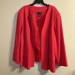 Maggie Barnes Jacke Damen Größe 4X rot vorne offen Blazer Oberteil gefüttert Taschen - Bild 1 von 20