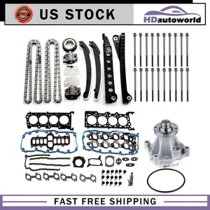 Water Pump Head Gasket Set Timing Chain Kit 99 For Ford Expedition 5.4L V8 SOHC - Picture 1 of 3