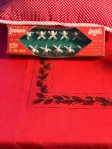 Vintage 12 Mini Thomas Glow-In-The-Dark Baby Engel Weihnachtsschmuck / Box - Bild 1 von 5