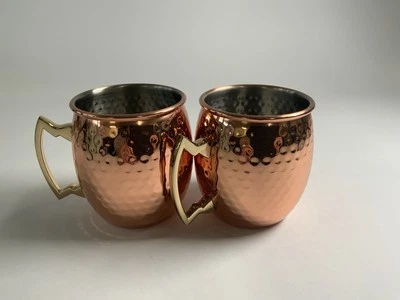 (2) Godinger Silver Art Co Hammered Stainless Copper Moscow Mule Mugs     - Image 1 of 4
