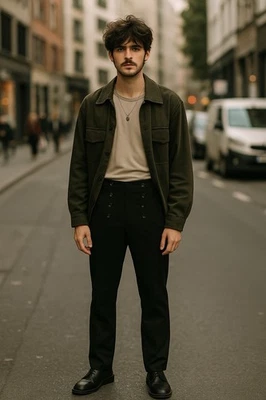 Pantalones para hombre The Pirate Dressing Architect talla mediana negros indie vanguardia gótica Foto 1 de 4