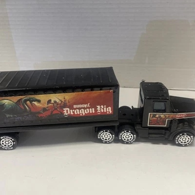 老式 1980 年 BUDDY L 彼得比尔卡车和拖车龙骑复古玩具  — 第 1/4 张图片