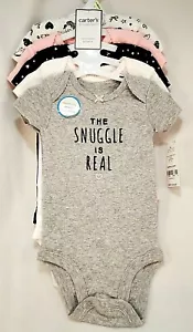 Set of 5 Carters Baby Girl One Piece Bodysuit Pink Gray Black White Size 3 Month - Bild 1 von 5